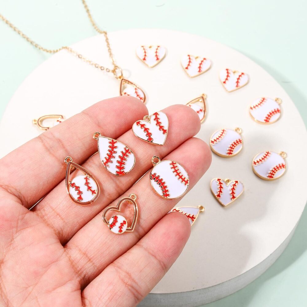 9443 20PCS Sports Charms Enamel Basketball Baseball Pendant Charms - Picture 4 of 6